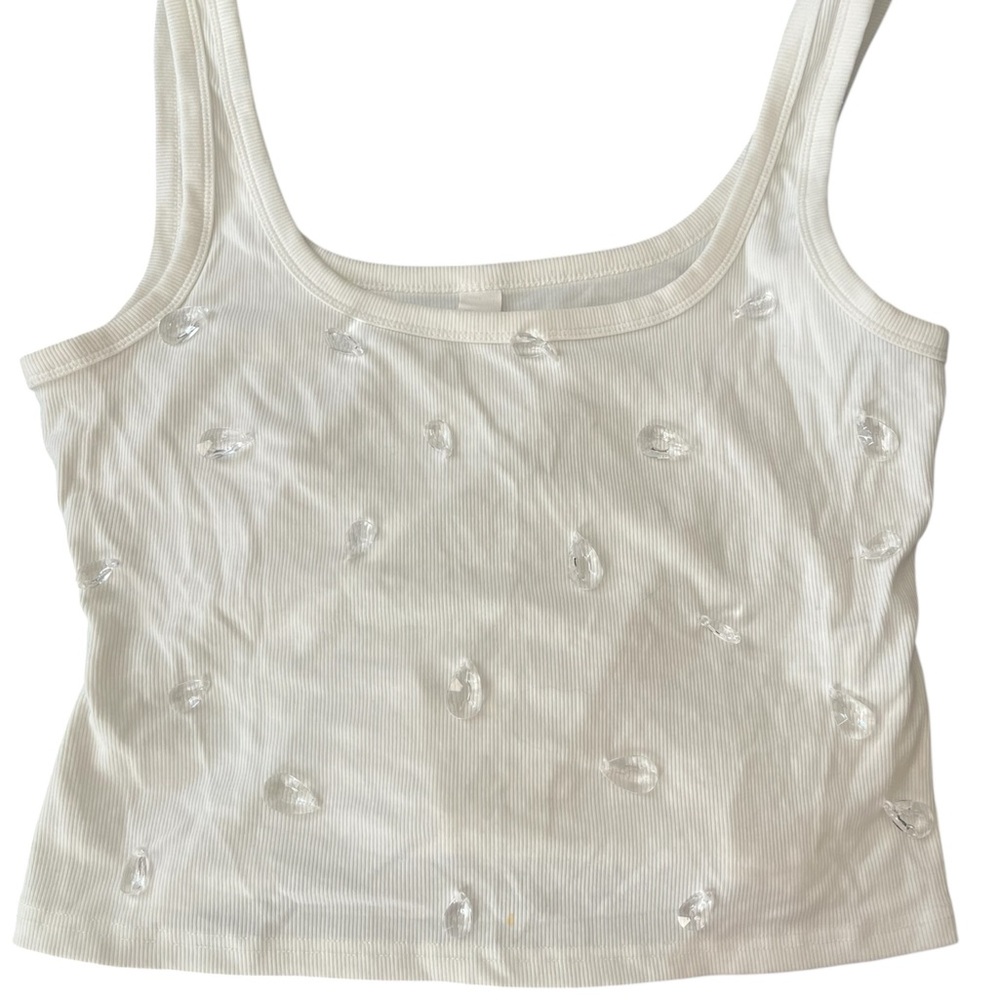 Missguided+ White Embellished Tank Top